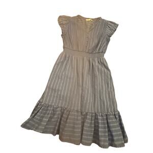 Indigo Rose Boho Cottagecore Prairie Blue Dress Size Small